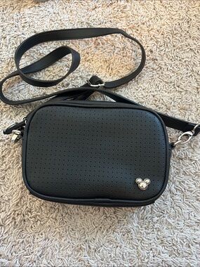 Walt Disney World Black Crossbody Bag/ Belt Bag with Mickey Charm